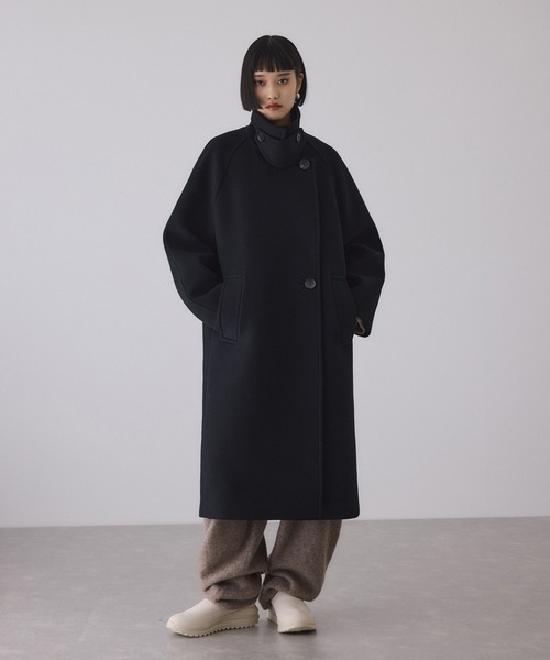 ウールボンディングラグランロングコート（ステンカラーコート）｜ADAM
