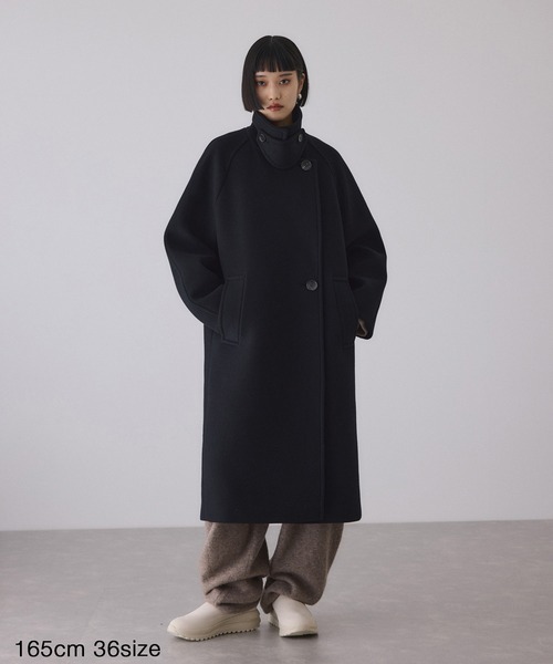 ウールボンディングラグランロングコート（ステンカラーコート）｜ADAM