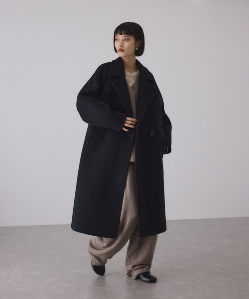 ウールボンディングラグランロングコート（ステンカラーコート）｜ADAM