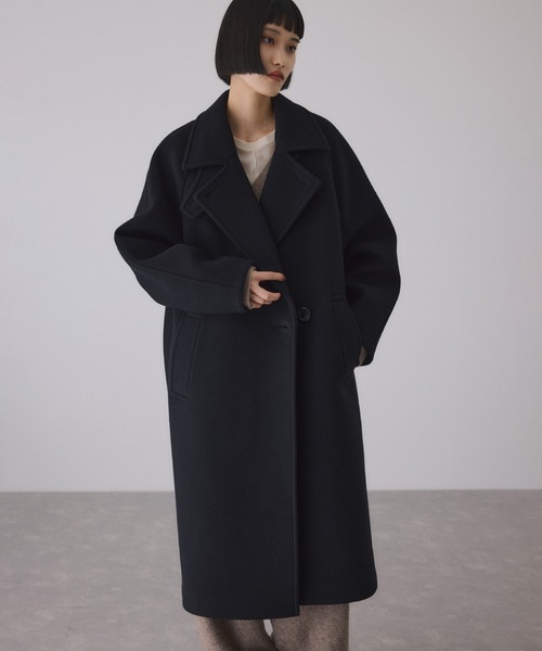 ウールボンディングラグランロングコート（ステンカラーコート）｜ADAM