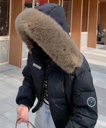 ファーフーディショート丈ブルゾン