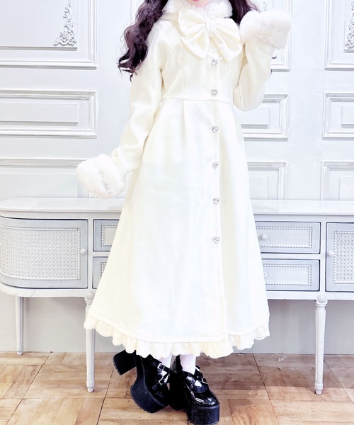 MARS りぼんタイ付きフードロングコート りぼんタイ付きフードマキシコート（その他アウター）｜MA*RS