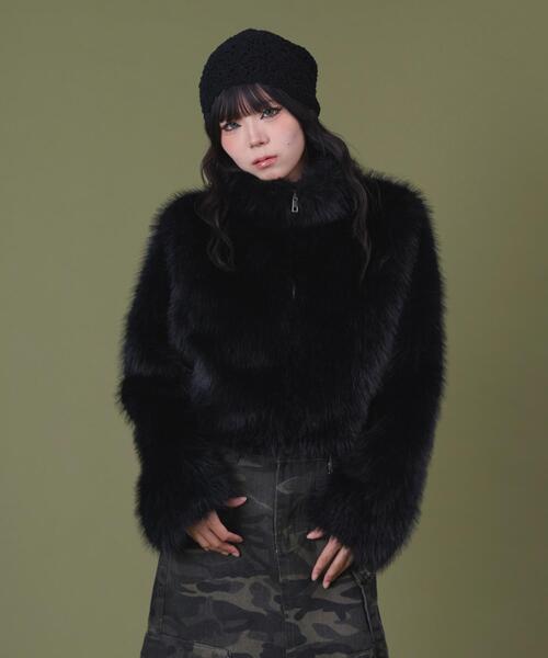 dispark（ディスパーク）の「DISPARK/フェイクファーブルゾン（ブルゾン・レディース・ブラック/ブラウン・FREE）」の14枚目の写真