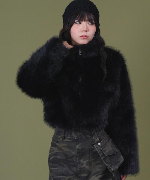 dispark（ディスパーク）の「DISPARK/フェイクファーブルゾン（ブルゾン・レディース・ブラック/ブラウン・FREE）」の15枚目の写真