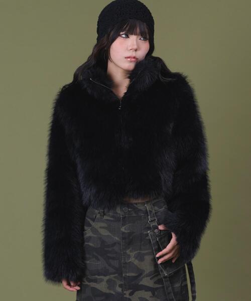 dispark（ディスパーク）の「DISPARK/フェイクファーブルゾン（ブルゾン・レディース・ブラック/ブラウン・FREE）」の17枚目の写真