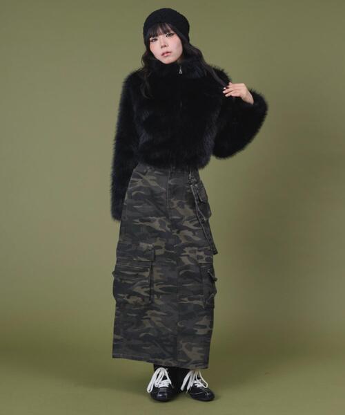 dispark（ディスパーク）の「DISPARK/フェイクファーブルゾン（ブルゾン・レディース・ブラック/ブラウン・FREE）」の18枚目の写真