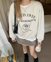 トレーナー オーバーサイズ ロゴプリント スウェット