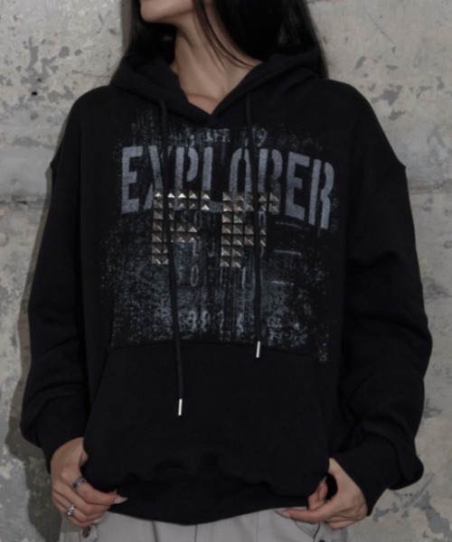 【FANCY CLUB】FF STUD HOODIE / 【ファンシークラブ】ＦＦスタッズパーカー