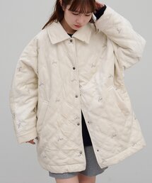 DISCOAT(ディスコート)の【umm.】ベロア刺繍キルティングジャケット(ブルゾン)