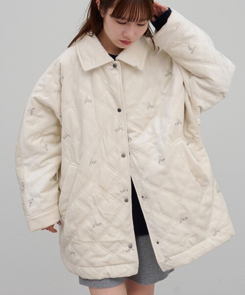 umm.】ベロア刺繍キルティングジャケット（ブルゾン）｜DISCOAT