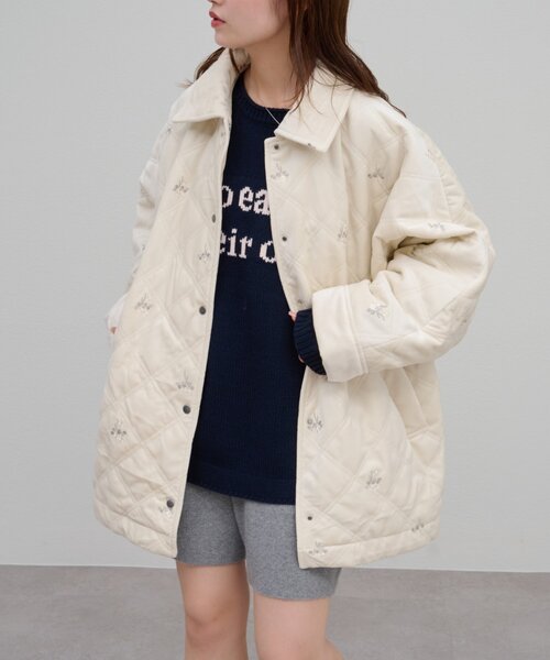 umm.】ベロア刺繍キルティングジャケット（ブルゾン）｜DISCOAT