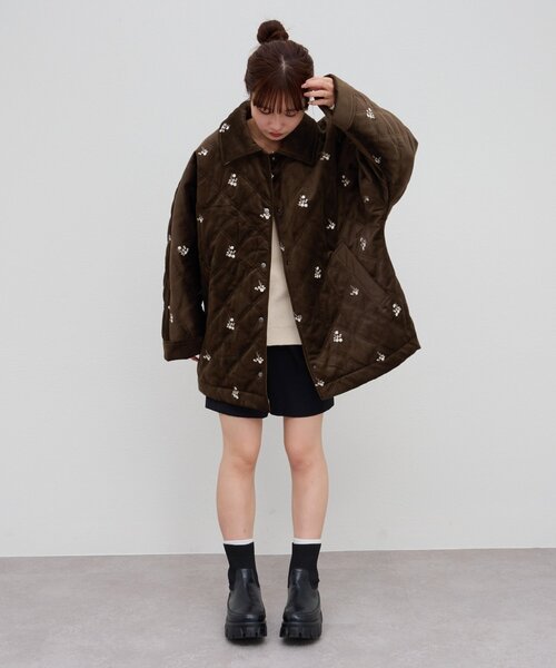 umm.】ベロア刺繍キルティングジャケット（ブルゾン）｜DISCOAT