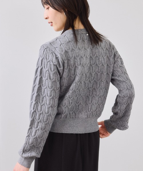 VIS（ビス）の「パールケーブルカーディガン（カーディガン/ボレロ・レディース・チャコールグレー/ブラック/サックスブルー・FREE）」の8枚目の写真