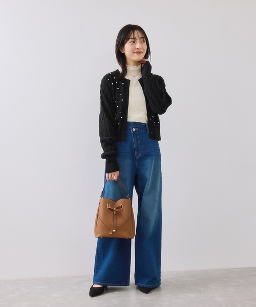 VIS（ビス）の「パールケーブルカーディガン（カーディガン/ボレロ・レディース・チャコールグレー/ブラック/サックスブルー・FREE）」の16枚目の写真