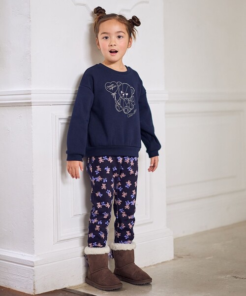 ANY（エニィ）の「アニマル刺繍 裏シャギー トレーナー（スウェット・キッズ・アイボリー系/ライラック系/ライトグリーン系/ネイビー系・140/150）」の9枚目の写真