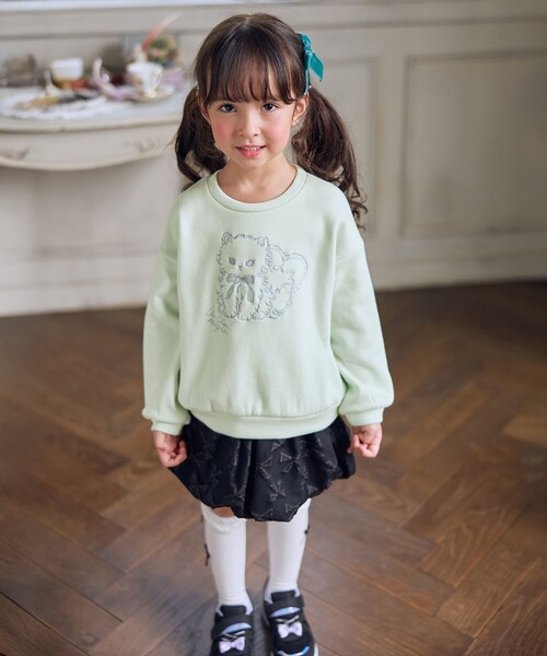 ANY（エニィ）の「アニマル刺繍 裏シャギー トレーナー（スウェット・キッズ・アイボリー系/ライラック系/ライトグリーン系/ネイビー系・140/150）」の12枚目の写真