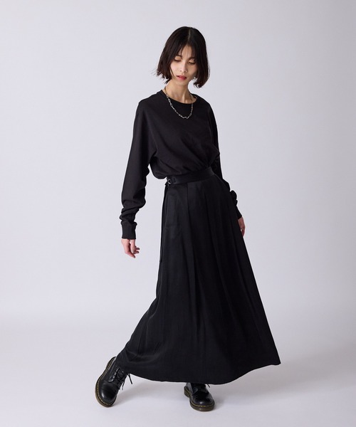 c/est(シーエ)の「c/est/シーエ EESTERA エスター プリーツ ロングスカート 秋物 秋服 2026年秋冬(スカート・レディース・ブラック/ブラウン・FREE)」の13枚目の写真