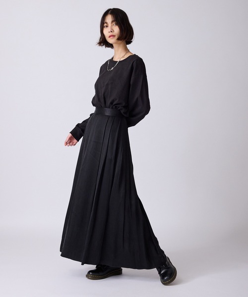 c/est(シーエ)の「c/est/シーエ EESTERA エスター プリーツ ロングスカート 秋物 秋服 2026年秋冬(スカート・レディース・ブラック/ブラウン・FREE)」の14枚目の写真