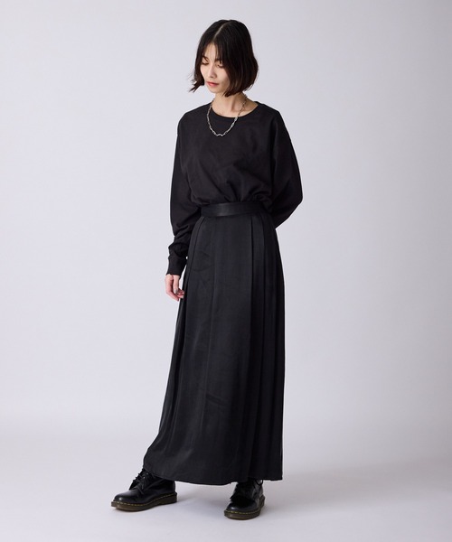 c/est(シーエ)の「c/est/シーエ EESTERA エスター プリーツ ロングスカート 秋物 秋服 2026年秋冬(スカート・レディース・ブラック/ブラウン・FREE)」の10枚目の写真