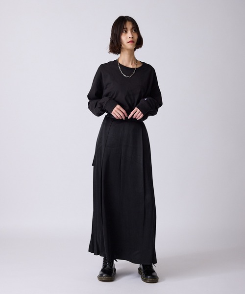 c/est(シーエ)の「c/est/シーエ EESTERA エスター プリーツ ロングスカート 秋物 秋服 2026年秋冬(スカート・レディース・ブラック/ブラウン・FREE)」の9枚目の写真