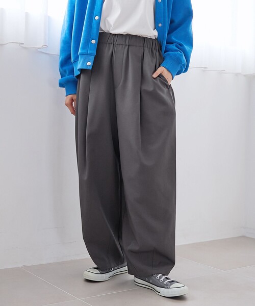 coen（コーエン）の「ウールライク裏起毛イージーカーブパンツ【Youtube紹介アイテム】（スラックス・レディース・モカ/ベージュ/ダークグレー/ブラック・L/M/S）」の2枚目の写真