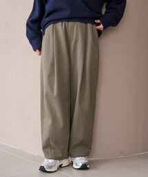 coen | ウールライク裏起毛イージーカーブパンツ(スラックス)