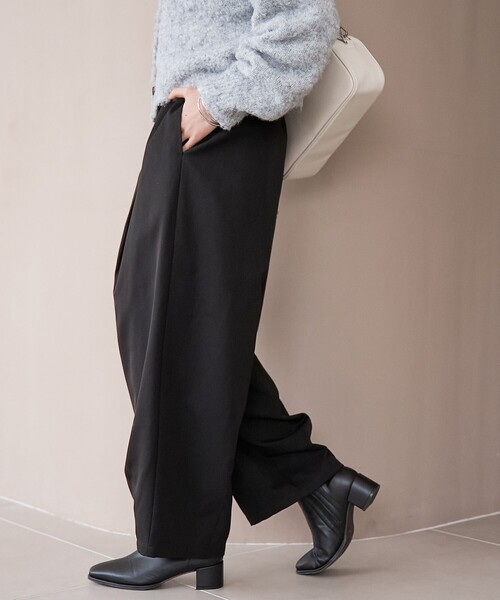 coen（コーエン）の「ウールライク裏起毛イージーカーブパンツ【Youtube紹介アイテム】（スラックス・レディース・モカ/ベージュ/ダークグレー/ブラック・L/M/S）」の20枚目の写真