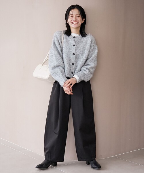 coen（コーエン）の「ウールライク裏起毛イージーカーブパンツ【Youtube紹介アイテム】（スラックス・レディース・モカ/ベージュ/ダークグレー/ブラック・L/M/S）」の22枚目の写真