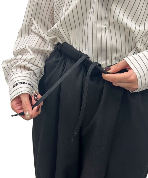 coen（コーエン）の「ウールライク裏起毛イージーカーブパンツ【Youtube紹介アイテム】（スラックス・レディース・モカ/ベージュ/ダークグレー/ブラック・L/M/S）」の17枚目の写真