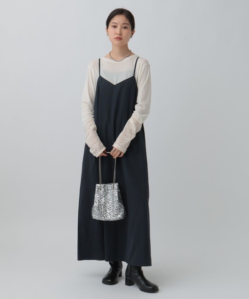 LEPSIM（レプシィム）の「フィブリルキャミワンピース　290360（ワンピース・レディース・チャコールグレー/カーキブラウン/ネイビー・FREE）」の3枚目の写真