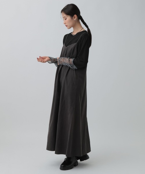LEPSIM（レプシィム）の「フィブリルキャミワンピース　290360（ワンピース・レディース・チャコールグレー/カーキブラウン/ネイビー・FREE）」の6枚目の写真