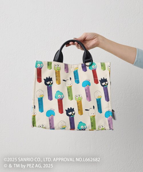 【はぴだんぶい×PEZ×ear】A4サイズ対応/コラボコットントートバッグM はぴだんぶい×PEZ(ペッツ)×ear】コラボコットントートバッグM（トート