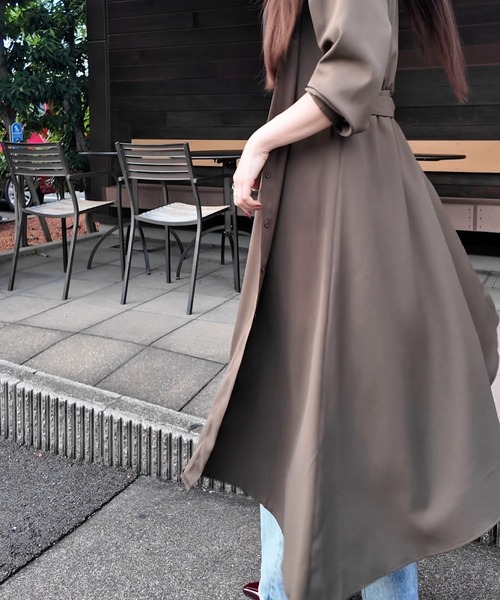 THEODORIC.dy(セオドリックディ)の「ウェストベルトシャツワンピース オケージョン/オフィスにも!(ワンピース・レディース・ブラウン/ブラック/ベージュ・FREE)」の19枚目の写真