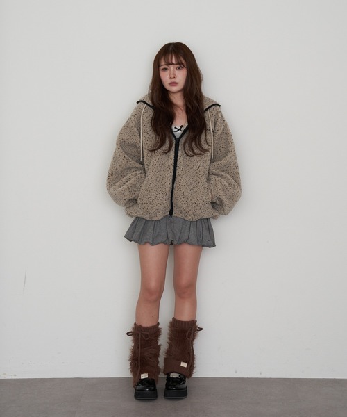 RAY CASSIN(レイカズン)の「フードジップフリース(スウェット・レディース・チャコールグレー/ベージュ系その他2/ブルー/ライトベージュ・FREE)」の10枚目の写真