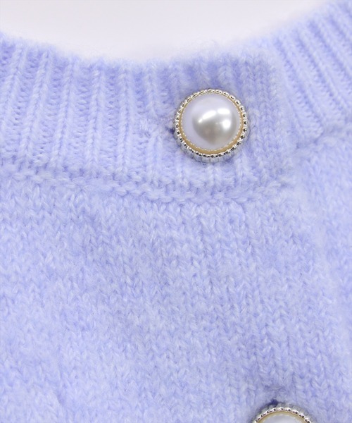 CLEAR BASIC（クリアベーシック）の「パールデザイン長袖ニットカーディガン[オフィスカジュアル 着回し抜群 大人]（カーディガン/ボレロ・レディース・サックスブルー/グレー/オフホワイト・F）」の15枚目の写真