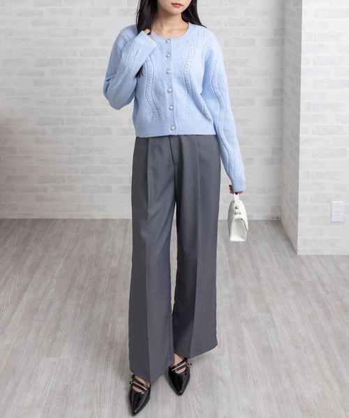 OBLI パールカーディガン グレー フリーサイズ パールカーディガン/グレー | TOPS | OBLI