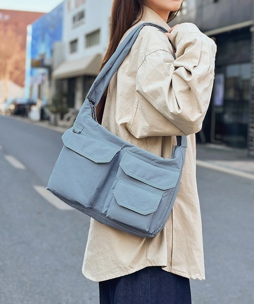 Miniministore(ミニミニストア)の「ショルダーバッグ 肩掛けナイロン鞄 軽量(ショルダーバッグ・レディース・ブラック/カーキ/ブルー/アイボリー/イエロー/ラベンダー/ダークベージュ・FREE)」の5枚目の写真