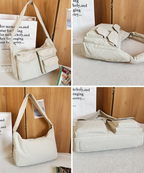 Miniministore(ミニミニストア)の「ショルダーバッグ 肩掛けナイロン鞄 軽量(ショルダーバッグ・レディース・ブラック/カーキ/ブルー/アイボリー/イエロー/ラベンダー/ダークベージュ・FREE)」の18枚目の写真