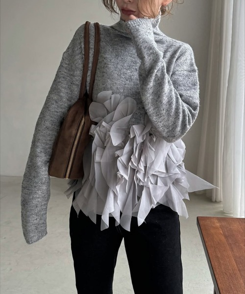 トップス WILLFULLY/gather frill keyneck sweat WILLFULLY official web store（ウィルフリーコウシキツウハン） / blouse