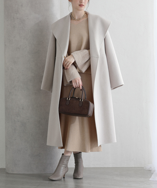 La TOTALITE（ラトータリテ）の「【洗える】セットアップニット（ワンピース・レディース・コバルトブルー/ベージュ・38/36）」の9枚目の写真