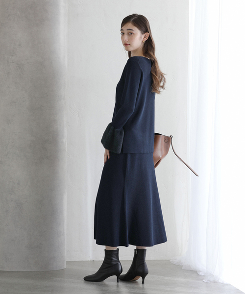 La TOTALITE（ラトータリテ）の「【洗える】セットアップニット（ワンピース・レディース・コバルトブルー/ベージュ・38/36）」の13枚目の写真