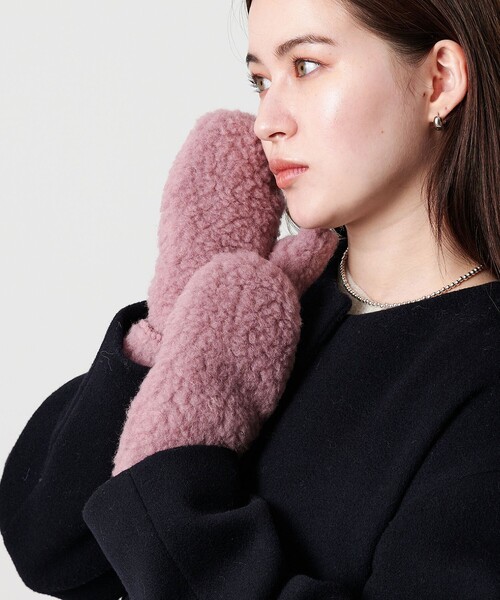 COLD BREAKER（コールドブレーカー）の「＜COLDBREAKER＞スリット ミトン（手袋・レディース・その他1/ピンク/ダークブラウン・FREE）」の3枚目の写真