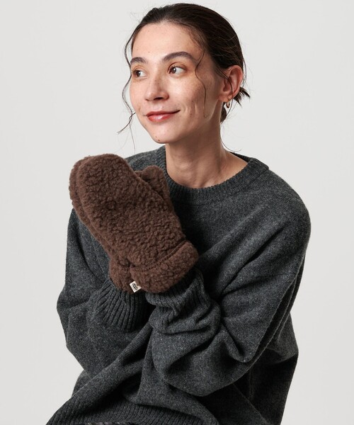 COLD BREAKER（コールドブレーカー）の「＜COLDBREAKER＞スリット ミトン（手袋・レディース・その他1/ピンク/ダークブラウン・FREE）」の5枚目の写真