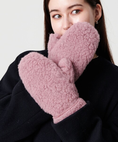 COLD BREAKER（コールドブレーカー）の「＜COLDBREAKER＞スリット ミトン（手袋・レディース・その他1/ピンク/ダークブラウン・FREE）」の8枚目の写真