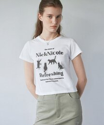 NICK&NICOLE（ニックアンドニコール）の「NNC CAT REFRESHING CROP TEE_WHITE（Tシャツ/カットソー）」
