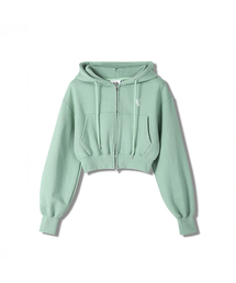 AV LOGO CROP HOOD ZIP-UP MINT