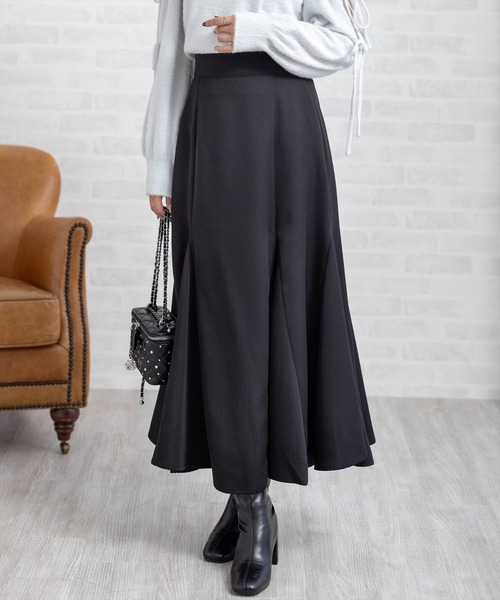 CLEAR BASIC（クリアベーシック）の「【低身長対応／サイズ展開あり】十二枚ハギドレープマーメイドスカート[オフィスカジュアル 着回し抜群 大人 フェミニン]（スカート・レディース・グレイッシュベージュ/ブラック/キャメル・PF/F）」の5枚目の写真