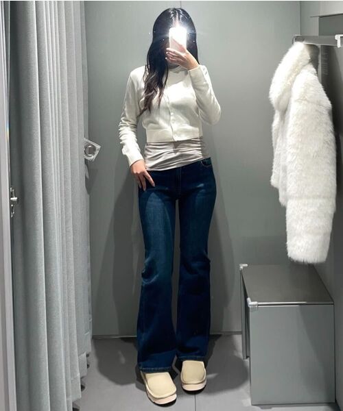 MUSINSA STANDARD WOMAN（ムシンサスタンダードウーマン）の「ウィメンズラムウールラウンドネッククロップカーディガン[アイボリー]（カーディガン/ボレロ・レディース・その他・SMALL/MEDIUM/LARGE/X-SMALL）」の14枚目の写真