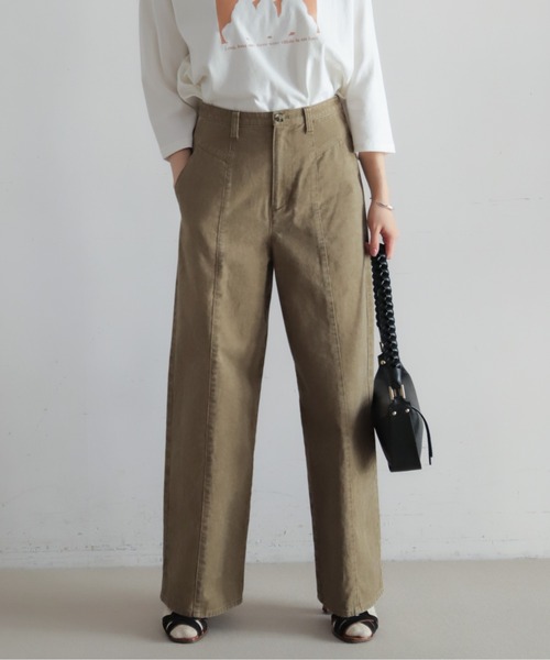 NOMBRE IMPAIR(ノンブルアンペール)の「ピグメントダイ ワイドストレートパンツ(その他パンツ・レディース・ライトグレー/ブラウン・MEDIUM/SMALL)」の2枚目の写真