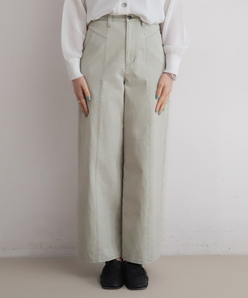 NOMBRE IMPAIR(ノンブルアンペール)の「ピグメントダイ ワイドストレートパンツ(その他パンツ・レディース・ライトグレー/ブラウン・MEDIUM/SMALL)」の4枚目の写真
